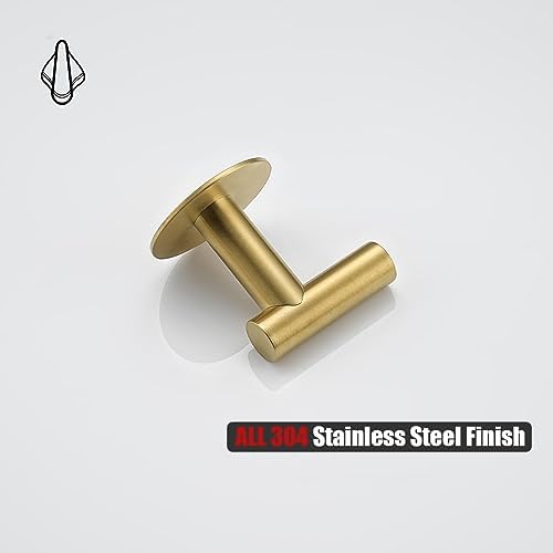 JQK Self Adhesive Towel Hook Gold 2 Pack