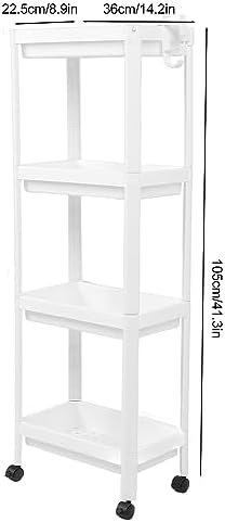 Freestanding 4-Layer Bathroom Shelf with Wheels