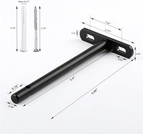 6 Inch Floating Shelf Brackets 6-Pack - Heavy Duty Steel Hidden Wall Mounts