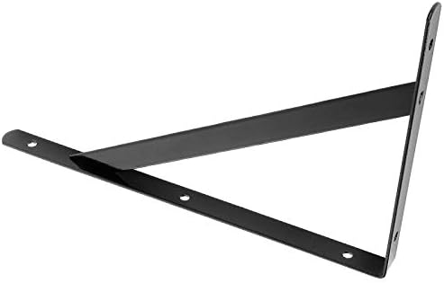 10 Pack Heavy Duty Black Shelf Brackets with 90 Degree Triangle Design