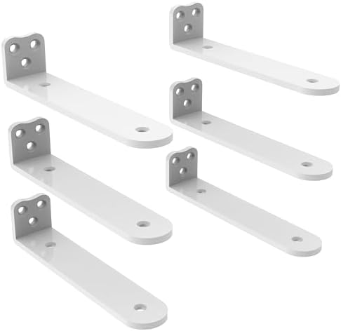 Heavy Duty Shelf Bracket 6 Pack White 6 Inch