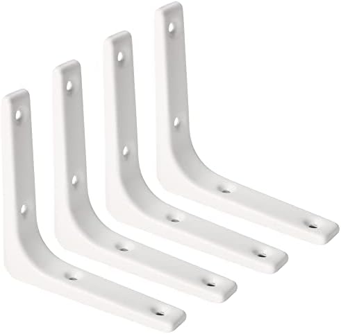 SAYAYO 4PCS Iron Wall Shelf Bracket Bright White