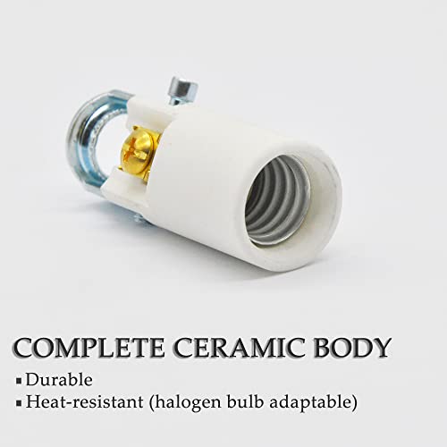 EMNOOTI E12 Ceramic Candelabra Socket with White Cover