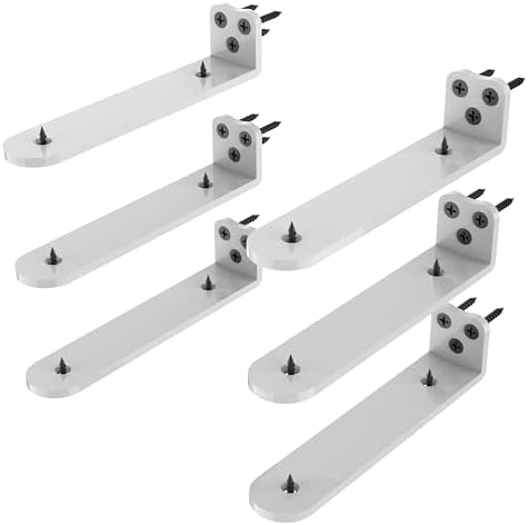 Neevolve Floating Shelf Bracket 8 Inch 6 Pack White Heavy Duty L Brackets
