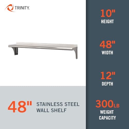 TRINITY THA-3326 EcoStorage Wall Shelf 48x12x10