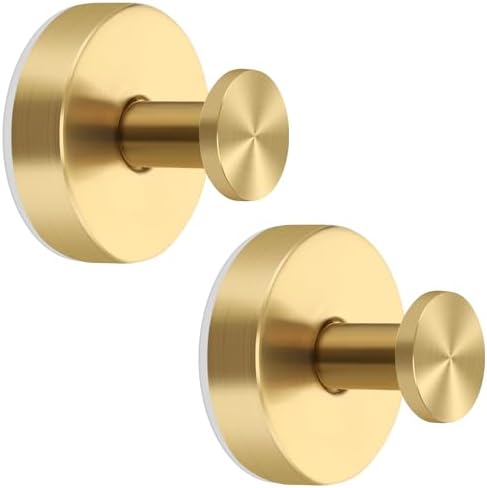 Gold Suction Cup Hooks for Shower Wall 2 Pack 11lbs