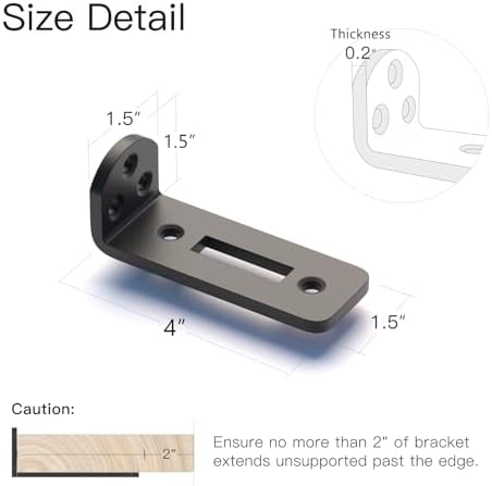 4 Pack 4 Inch Heavy Duty Floating Shelf Brackets
