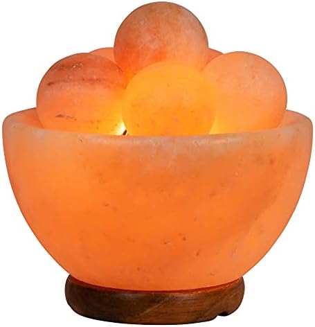 Spantik Himalayan Fire Bowl Salt Lamp with 6 Massage Balls