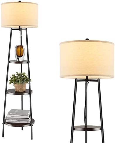Giantex Floor Lamp with 3 Tier Shelves 60 Inch Modern