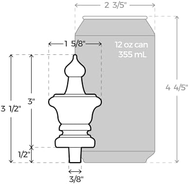 Turned Birch Wooden Finial 3 12 Inch Height