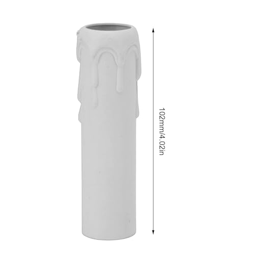 4 Inch Tall Candle Socket Covers 10 PCS White E14 Chandelier Sleeves