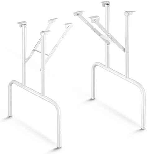 Tandefio 2 Pcs Folding Table Legs 28 Inch White