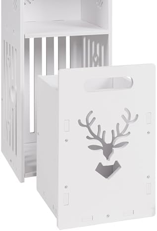 VECELO Corner Shelf Stand White Bathroom Cabinet