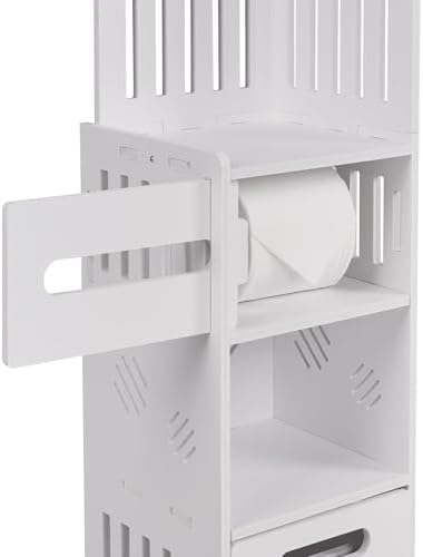VECELO Corner Shelf Stand White Bathroom Cabinet