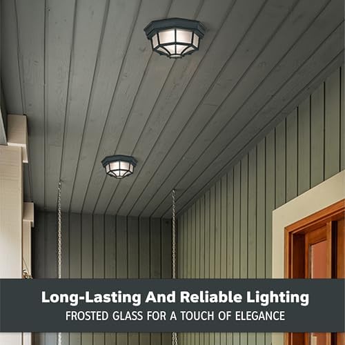 Designers Fountain 2067-BK Builder Cast Outdoor Flush Mount Ceiling Light Black