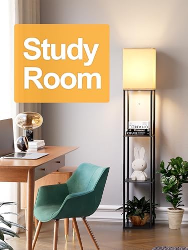Floor Lamp with 3 Shelves and 3 CCT LED Bulb