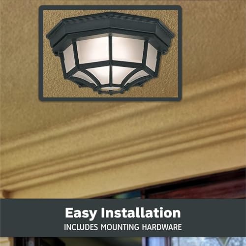 Designers Fountain 2067-BK Builder Cast Outdoor Flush Mount Ceiling Light Black
