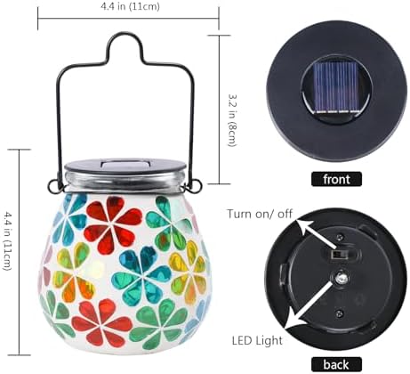 Bshine Mosaic Solar Lantern Outdoor Hanging Waterproof
