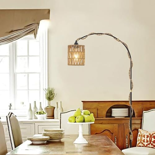 Boho Rattan Pendant Light with On-Off Switch