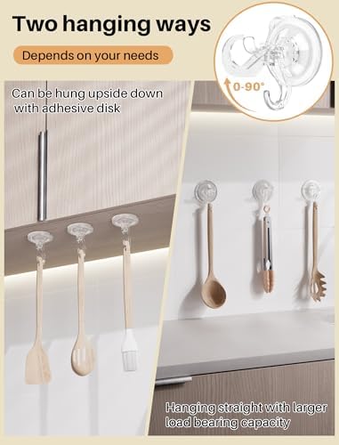 AENTGIU Suction Cup Hooks 5 Pack Bathroom Mounts