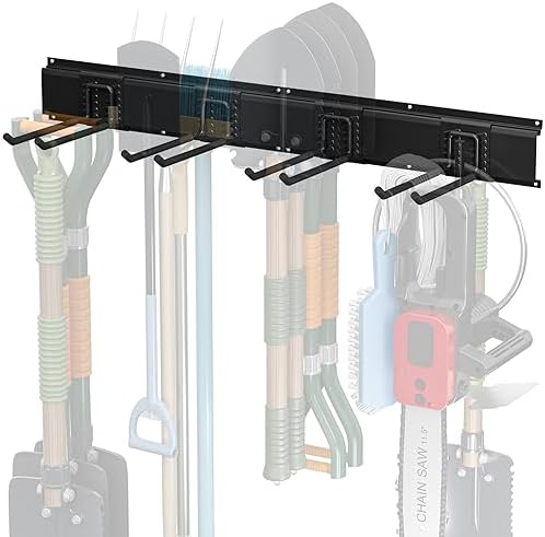 TICONN Wall Mounted Tool Storage Rack with 4 Hooks