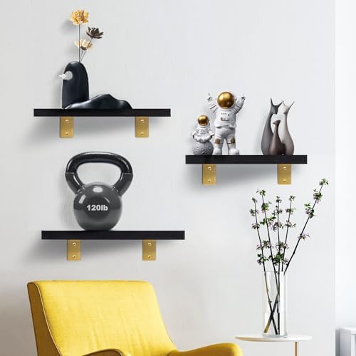 Gold Shelf Brackets 4 Pack Heavy Duty Floating Bracket