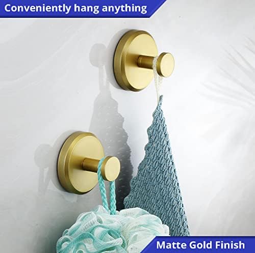 HOME SO Suction Cup Hooks 2-Pack Matte Brushed Satin Gold
