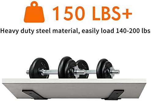 Foozet Floating Shelf Brackets 10 Inch Black Heavy Duty L Brackets 6 Pack