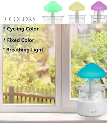 COLORLIFE Rain Cloud Mushroom Night Light Lamp