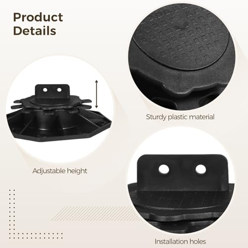 12 PCS Adjustable Plastic Pedestal Paver Support for Stone