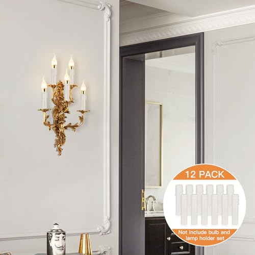 Helunsi 4 Inch Chandelier Candle Sleeves 12 Pack