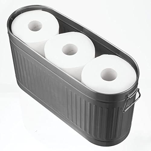 mDesign Large Steel Free Standing Toilet Paper Organizer 6-Roll