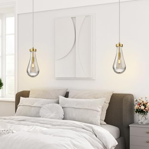 Raindrop Pendant Lights Set of 3 Teardrop Gold Hanging Fixtures