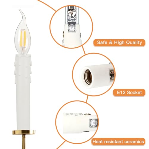 Helunsi 6-Piece E12 Chandelier Socket Replacement Kit