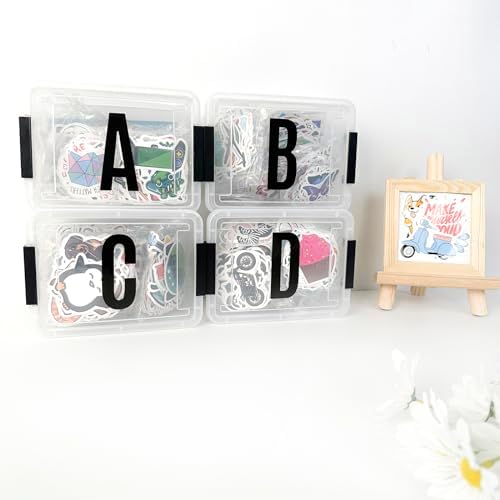 480 Pcs Waterproof 3 Inch Vinyl Alphabet Number Stickers Black