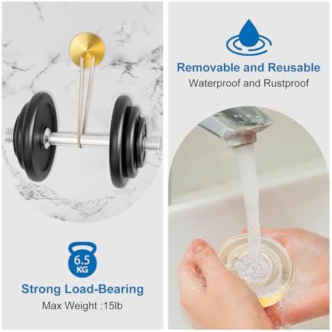 Gold Suction Cup Hooks for Shower and Glass Door