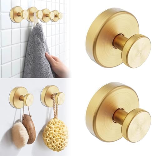 2 Pack Stainless Steel Suction Cup Towel Hooks for Shower