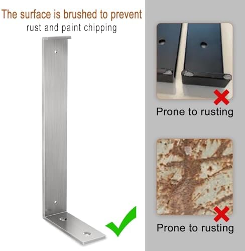 Stainless Steel Floating Shelf Brackets 10 Inch 6 Pack