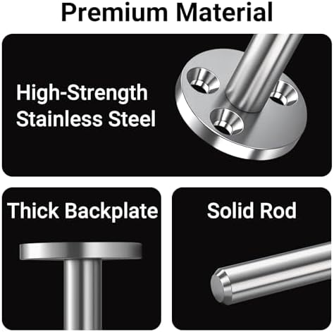 BIECHIC Heavy Duty Stainless Steel Floating Shelf Brackets 4 Pack