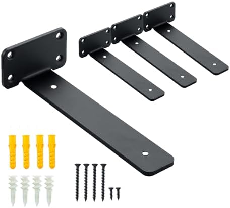 Floating Shelf Bracket 8 Inch Heavy Duty 4 Pack Matte Black