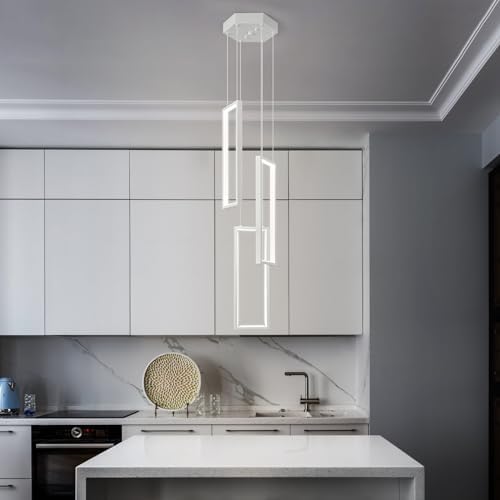 Modern White 40W LED Pendant Light with 3 Rings
