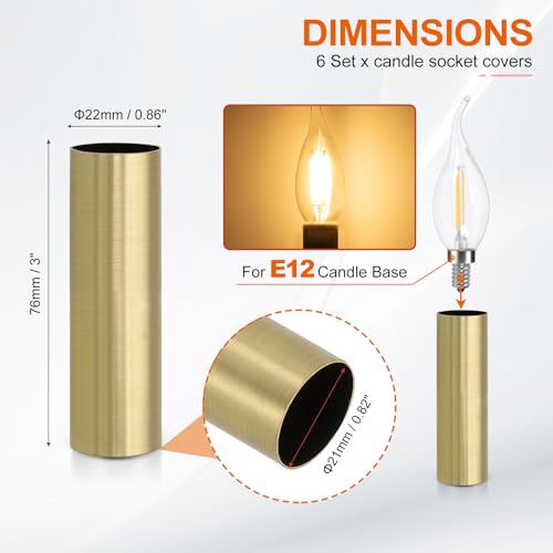 PATIKIL 3 Inch Tall Candle Covers Sleeves 6Pcs Bronze