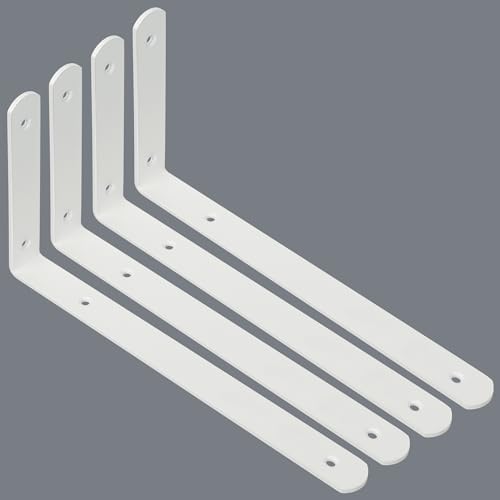Alise Floating Shelf Brackets 4Pcs White Heavy Duty L Corner