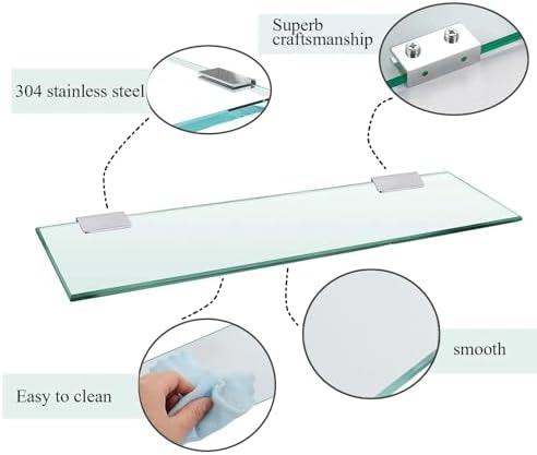 Melairy Glass Bathroom Shelf Wall Mounted 984 Inches