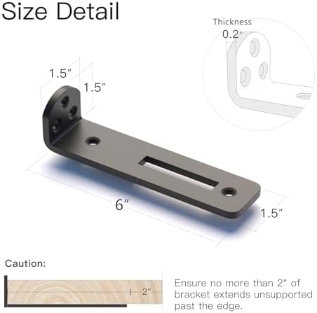4 Pack 6 Inch Heavy Duty Floating Shelf Brackets
