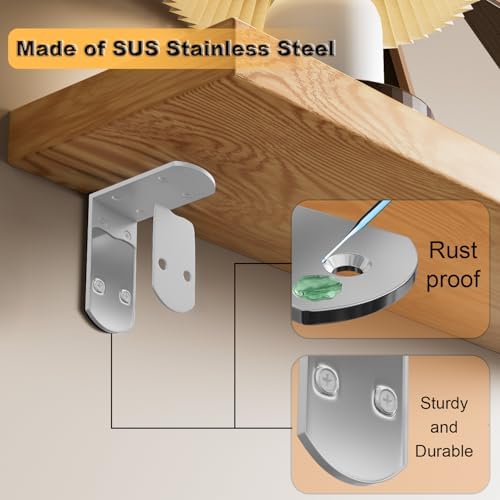 Alise 4Pcs Stainless Steel L Brackets for Shelves White
