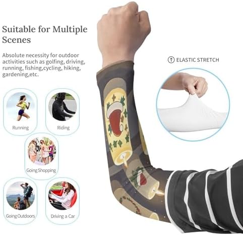 Christmas Candles Print Arm Sleeves for Running and Outdoor Sports