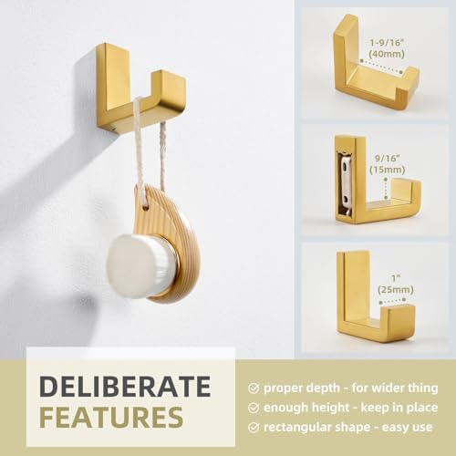 Angle Simple Towel Hook Brushed Gold 304 Stainless Steel