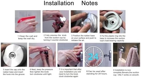 2 Pack Stainless Steel Suction Cup Towel Hooks for Shower