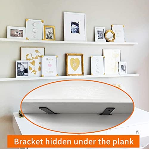 Foozet Floating Shelf Brackets 10 Inch Black Heavy Duty L Brackets 6 Pack